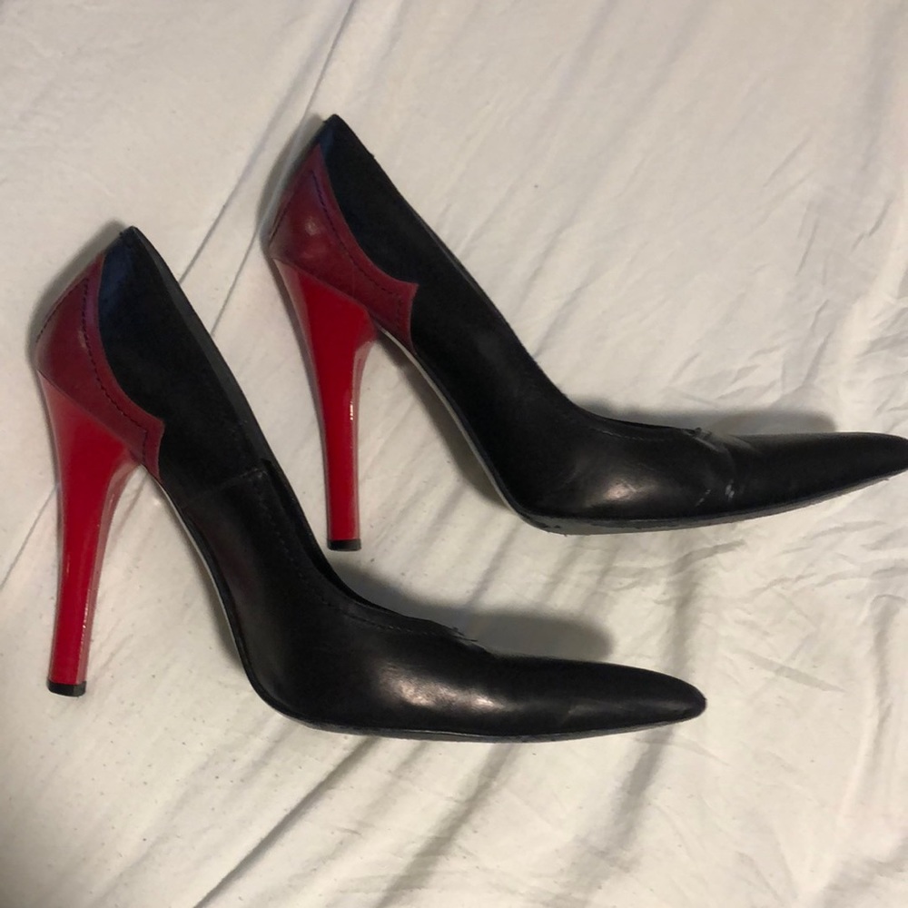Versace black and red heels